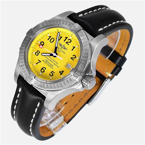 breitling yellow face replica|breitling watches yellow face.